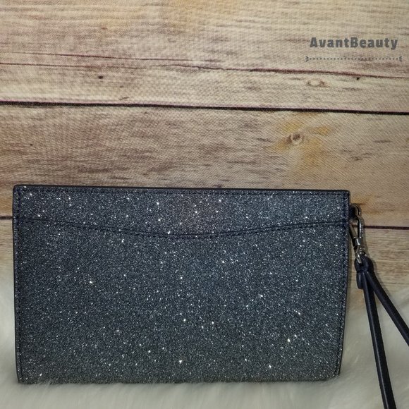 kate spade lola wristlet wallet glitter dusk navy - Picture 9 of 13